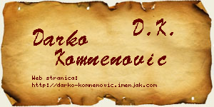 Darko Komnenović vizit kartica